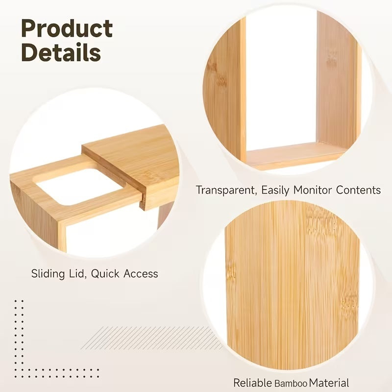 Bamboo Food Storage Container with Sliding Lid
