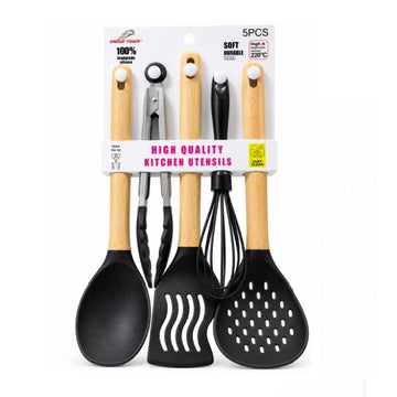5-Piece Silicone Cooking & Baking Utensil Set