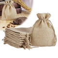 Natural Jute Drawstring Bags, Pack of 10