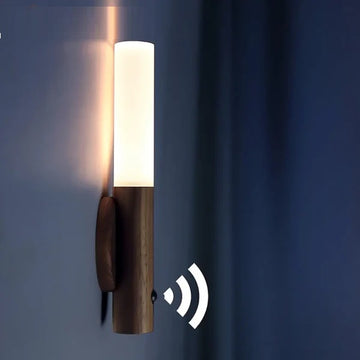 Wooden Rechargeable Wall Light, Led Motion Sensor Night Light