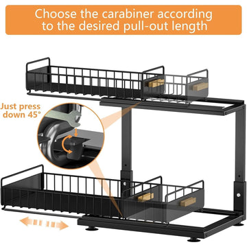 2-Tier Pull-Out Under Sink Organizer with Adjustable Height