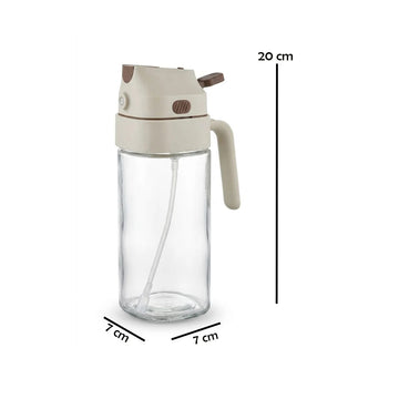 2-in-1 Glass Oil Sprayer and Pourer Bottle, 500 ml