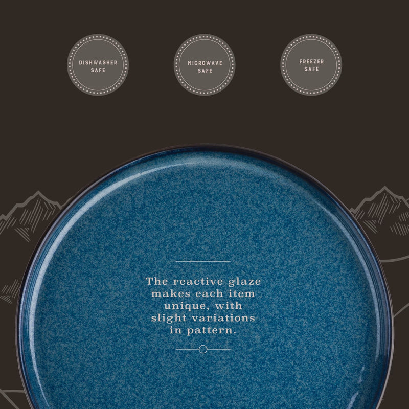 Ceramic Round Salad Plate - Blue