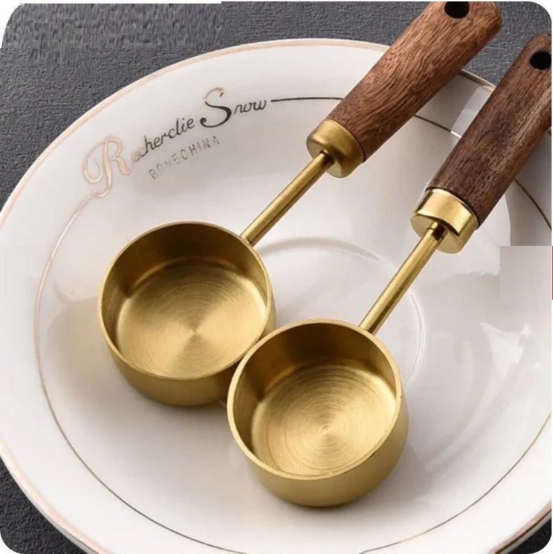 3pcs/Set Steel Measuring Cups with Wooden Handle