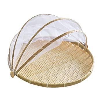 Set of 3 - Food Basket With Mesh Net Cover, Tent Food Serving Basket
