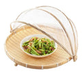 Set of 3 - Food Basket With Mesh Net Cover, Tent Food Serving Basket
