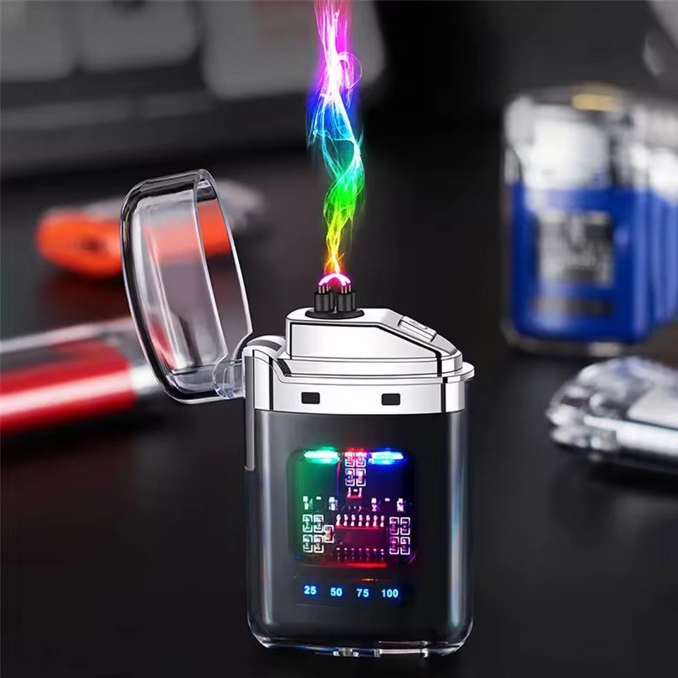Rechargeable USB Arc Lighter With Ignition and LED Power Display Techmanistan