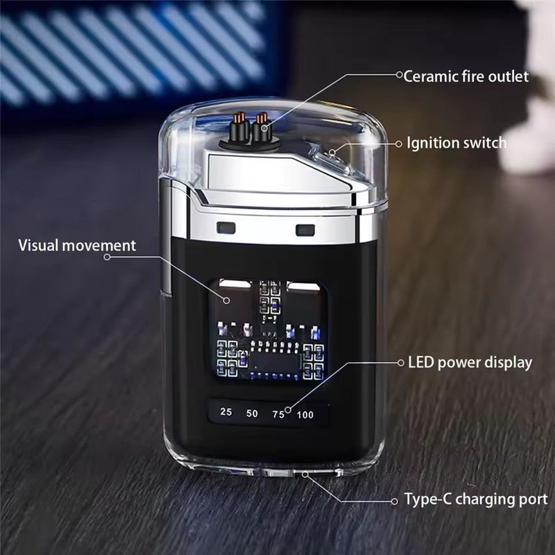 Rechargeable USB Arc Lighter With Ignition and LED Power Display Techmanistan