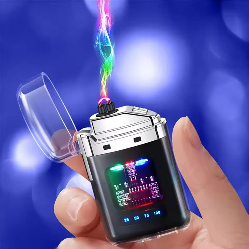 Rechargeable USB Arc Lighter With Ignition and LED Power Display Techmanistan