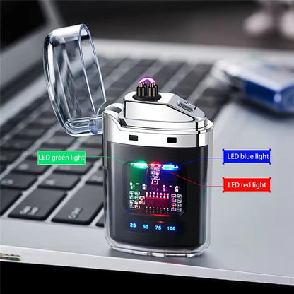Rechargeable USB Arc Lighter With Ignition and LED Power Display Techmanistan