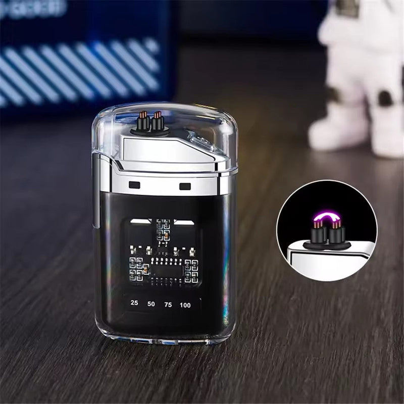 Rechargeable USB Arc Lighter With Ignition and LED Power Display Techmanistan