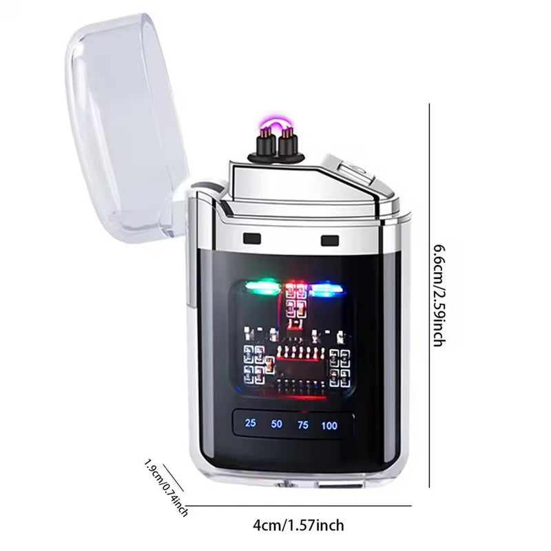 Rechargeable USB Arc Lighter With Ignition and LED Power Display Techmanistan