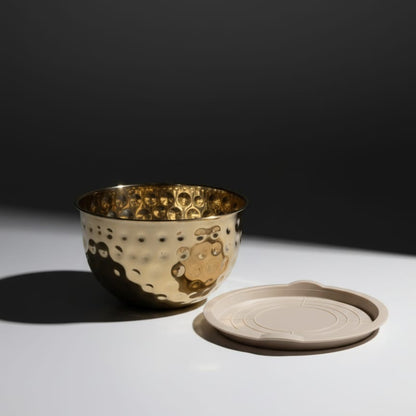 Set of 3 - Modern Stainless Steel Hammered Salad/Baking Bowl Techmanistan