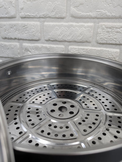 Stainless Steel Three Layers Steamer Pot Steel Lid