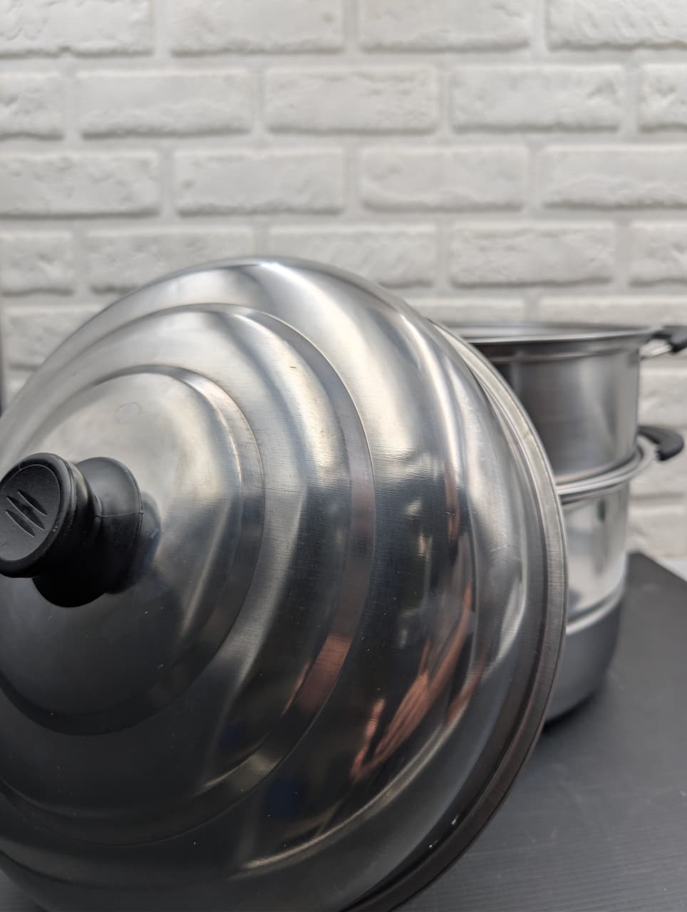 Stainless Steel Three Layers Steamer Pot Steel Lid