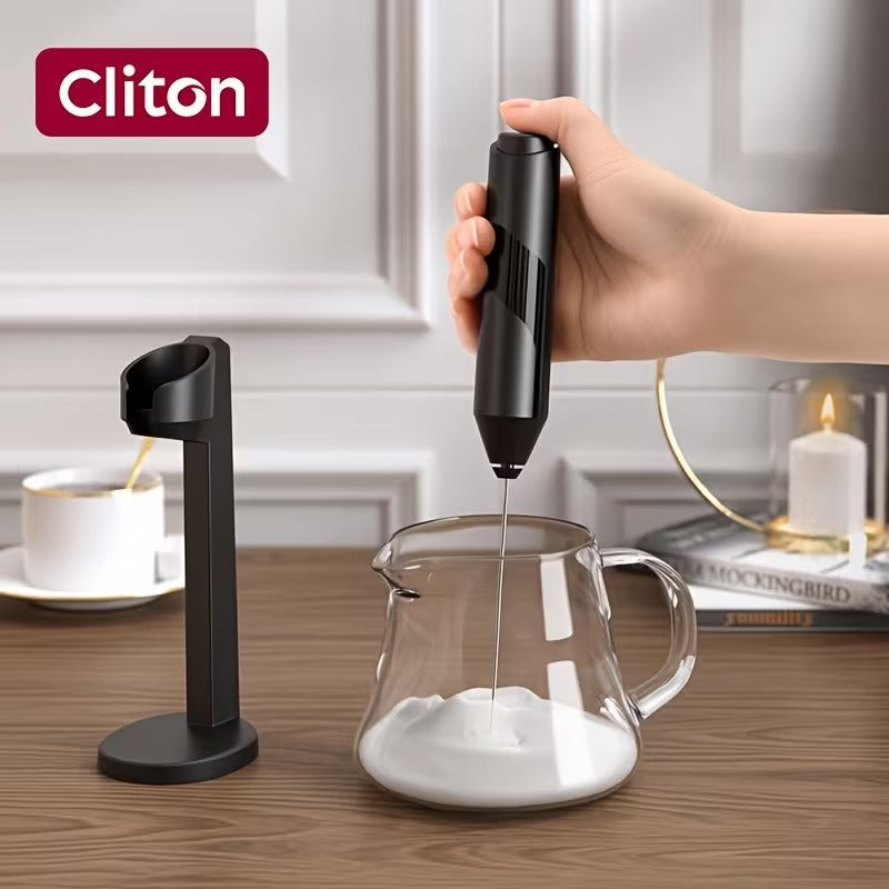 Battery-Operated Electric Milk Frother with Stand