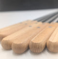 Premium Stainless Steel BBQ Skewers with Wooden Handle – Seekh Kabab Rods (3 & 6 Piece Set)