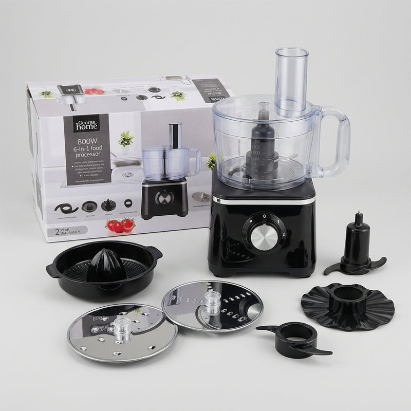 800W 1.4 Liter Capacity 6-in-1 Food Processor