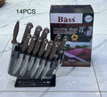 14-Piece Stainless Steel Knife Set with Acrylic Stand