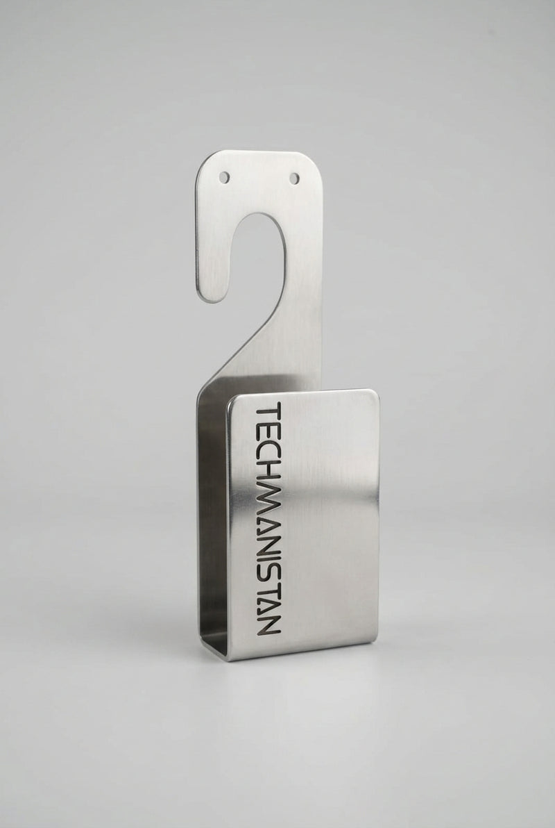 Stainless Steel Wall-Mounted Garden Hose Holder - Silver