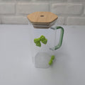 Green Bow Hexagonal Glass Tumbler with Straw