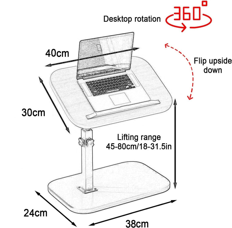 Multifunctional Adjustable Height Side Table