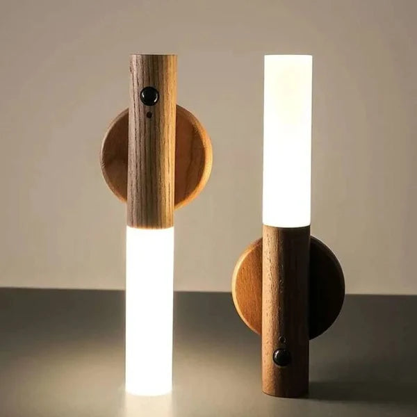 Wooden Rechargeable Wall Light – LED Motion Sensor Night Light