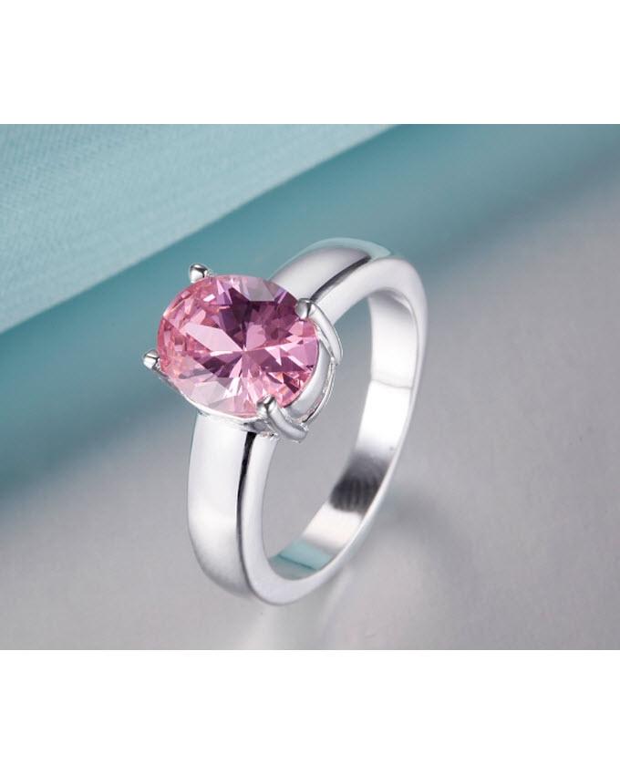 Silver & Pink Plated Ring for Women - Techmanistan