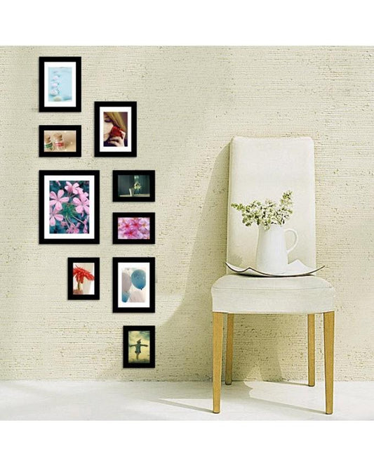 Set of 9 - Picture Frames - Black My Store