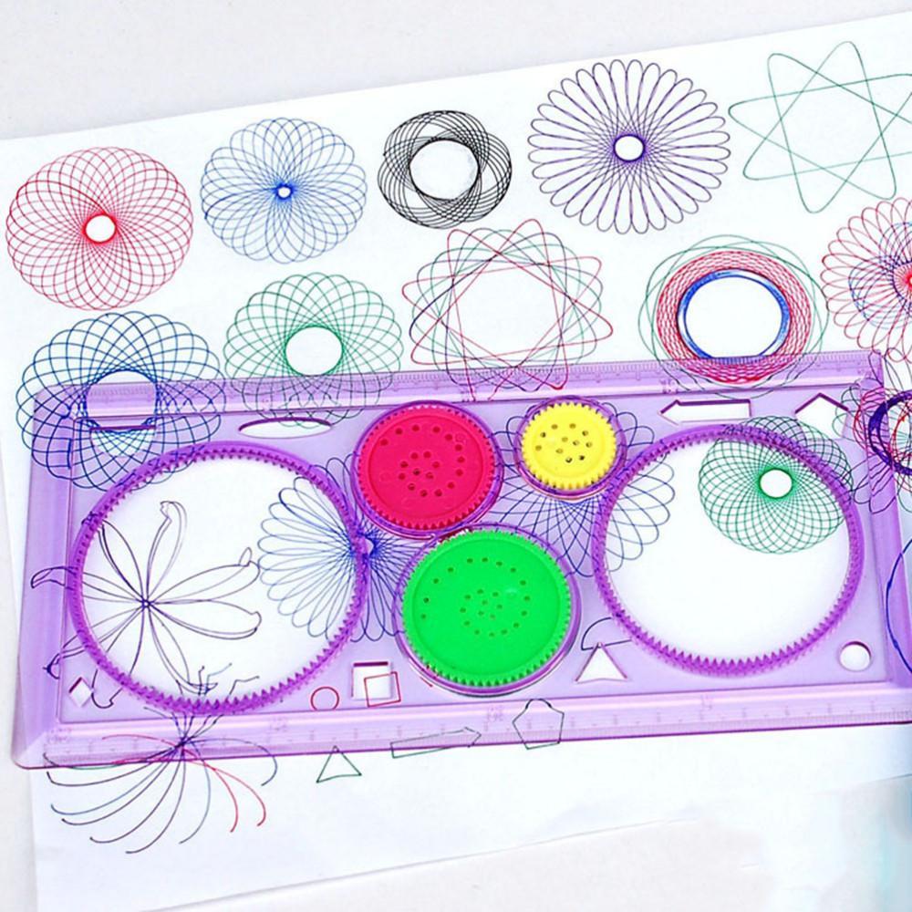 Pack of 3 - Design Ruler Set/ Plastic Spirograph Ruler For Circle Designing My Store