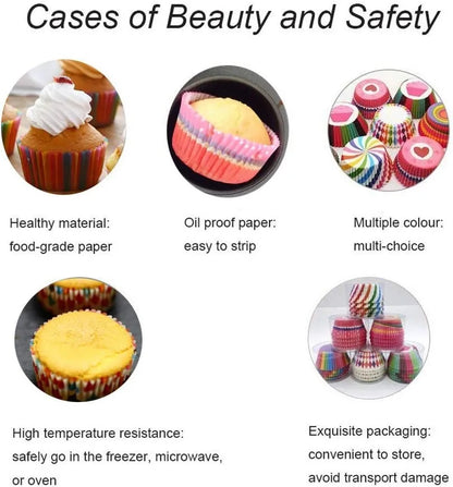 100 Piece's Random Print Disposable Cupcake Liners