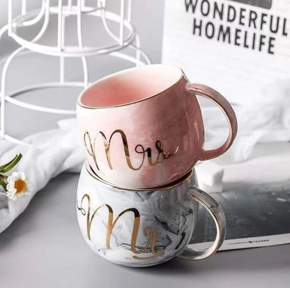 Mr. & Mrs. Marble Pattern Mug Techmanistan
