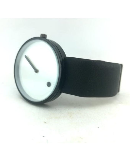 White & Black Leather Analog Watch for Men - Techmanistan
