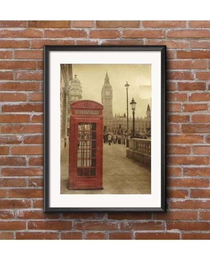 Big Ben Retro Poster on Kraft Paper