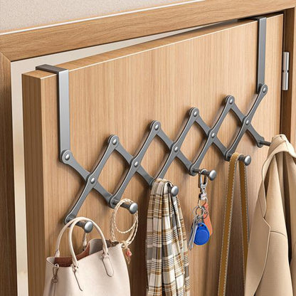 Retractable Over The Door Hook Organizer Rack