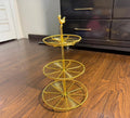 3 Tier Golden Metal Multipurposed Basket Stand