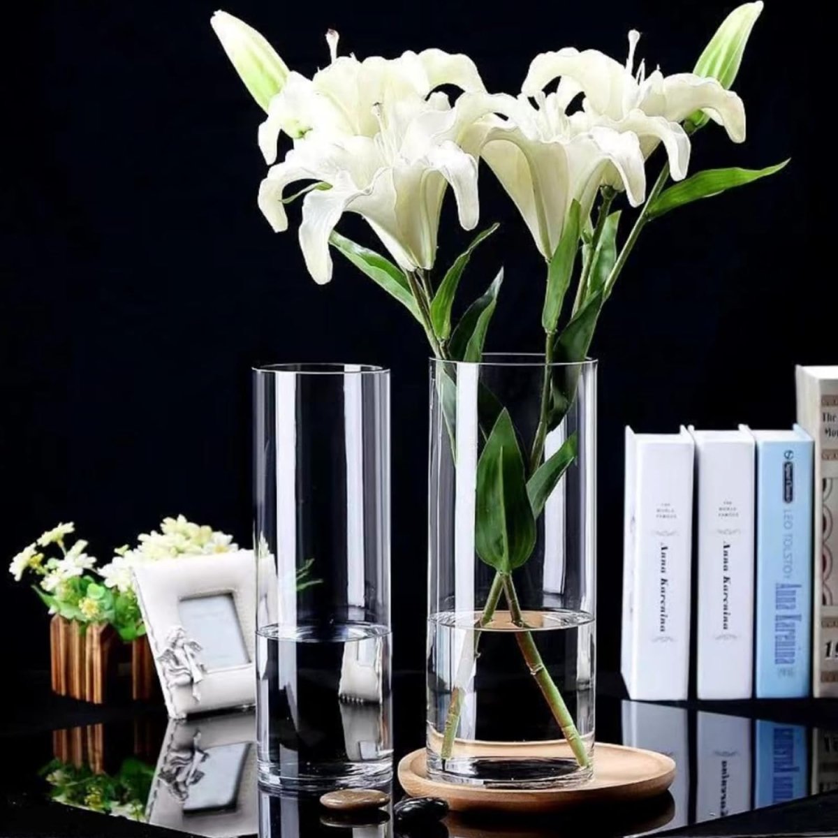 Acrylic Clear Cylinder Flower Vase - Techmanistan in Pakistan
