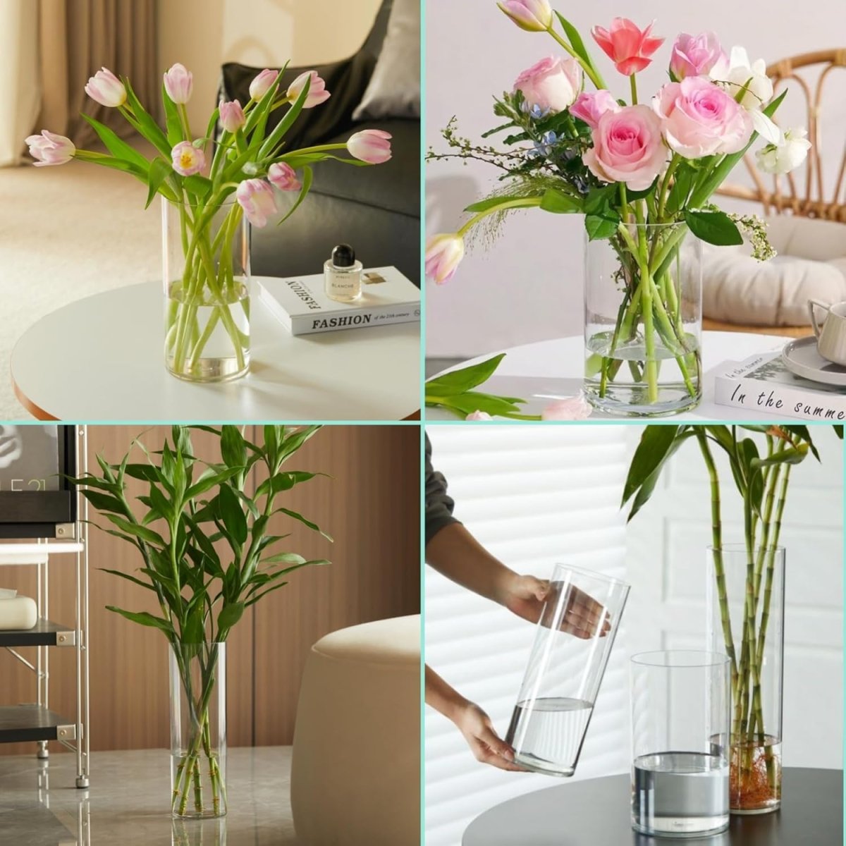 Acrylic Clear Cylinder Flower Vase - Techmanistan in Pakistan
