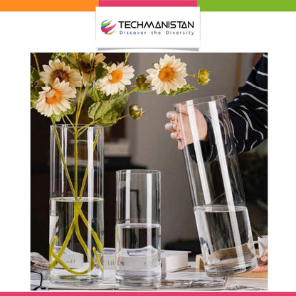 Acrylic Clear Cylinder Flower Vase - Techmanistan in Pakistan