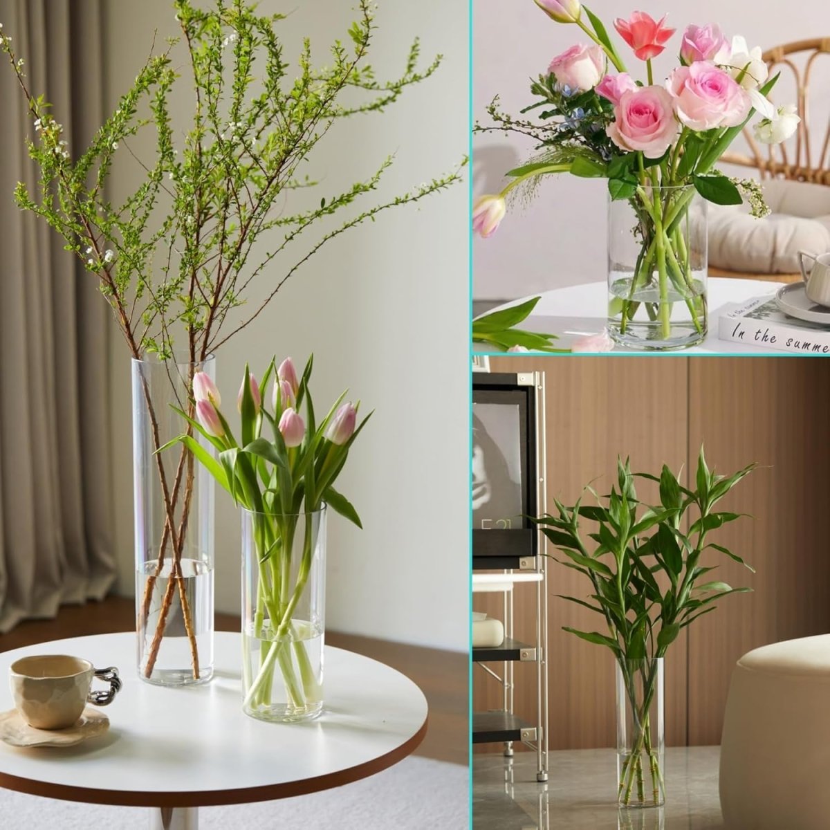 Acrylic Clear Cylinder Flower Vase - Techmanistan in Pakistan