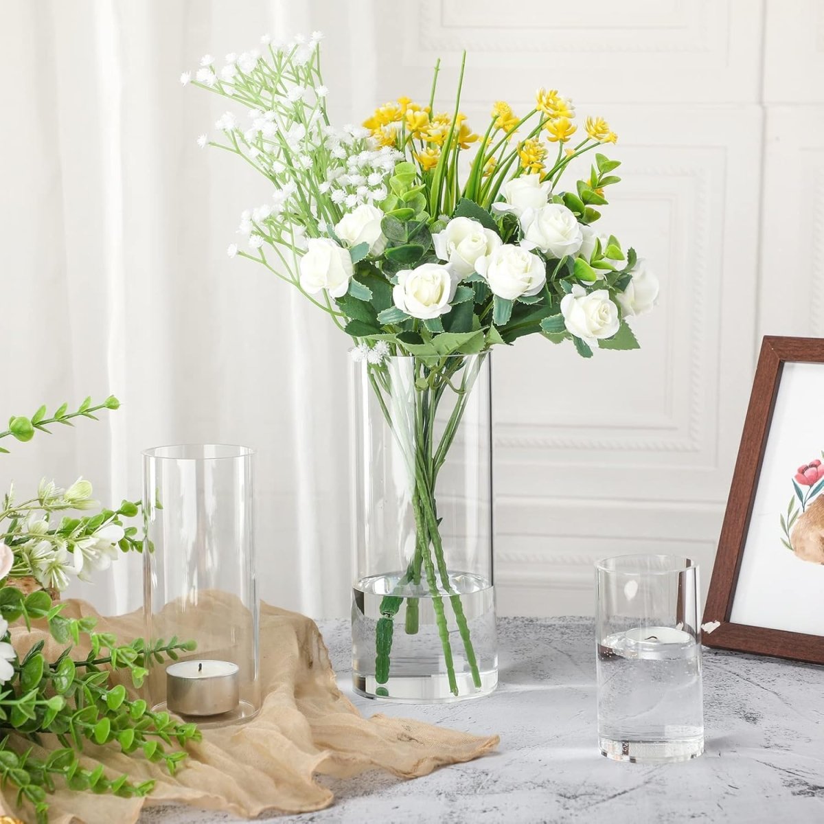 Acrylic Clear Cylinder Flower Vase - Techmanistan in Pakistan