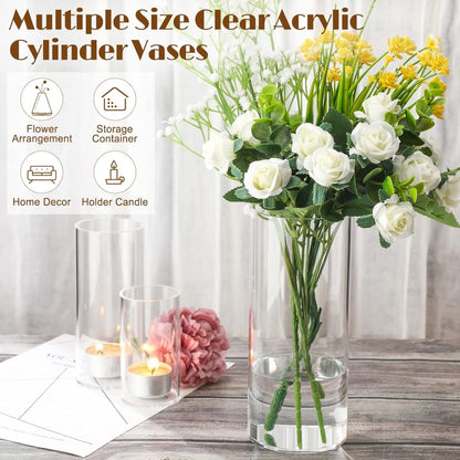 Acrylic Clear Cylinder Flower Vase - Techmanistan in Pakistan
