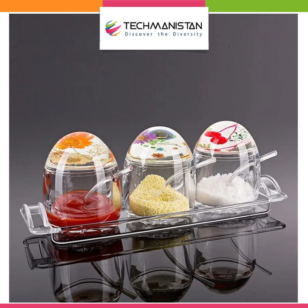 Acrylic Convenient Jam Jar, Clear Seasoning Box - Techmanistan in Pakistan