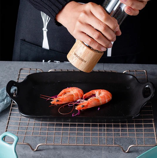 Stoneware Food Serving Tray with Handle