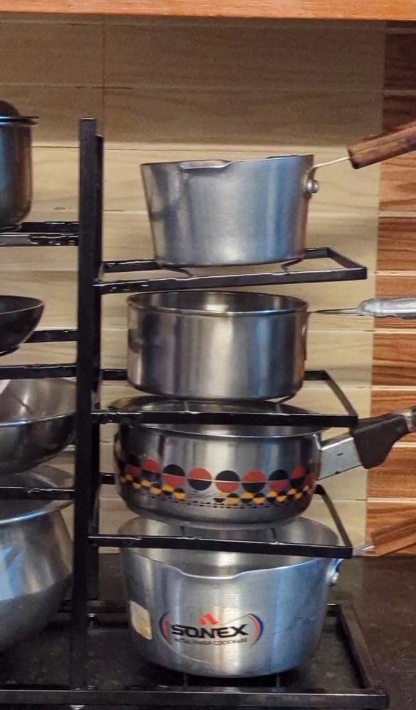 Adjustable 8 - Shelf Pot Stand Rack | Space - Saving Kitchen Organizer for Cookware - Techmanistan in Pakistan