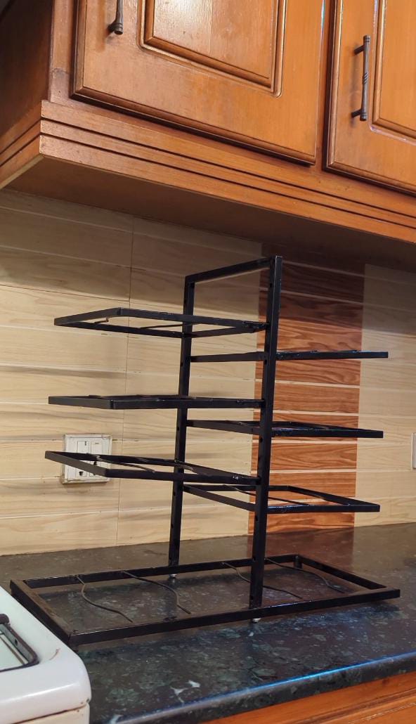 Adjustable 8 - Shelf Pot Stand Rack | Space - Saving Kitchen Organizer for Cookware - Techmanistan in Pakistan