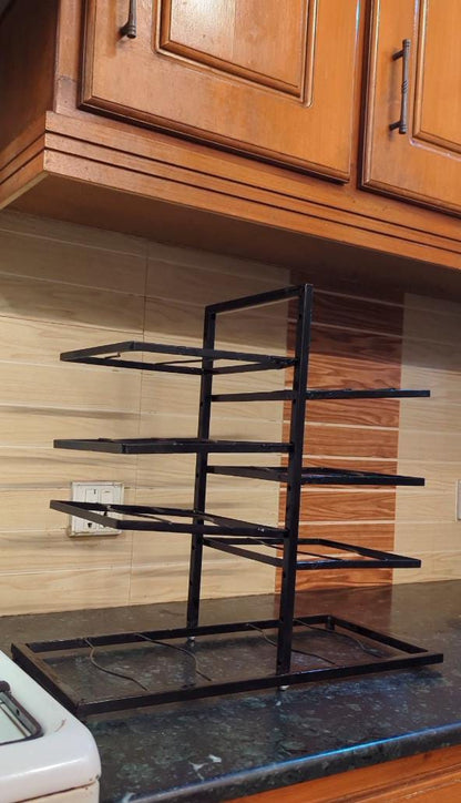 Adjustable 8 - Shelf Pot Stand Rack | Space - Saving Kitchen Organizer for Cookware - Techmanistan in Pakistan