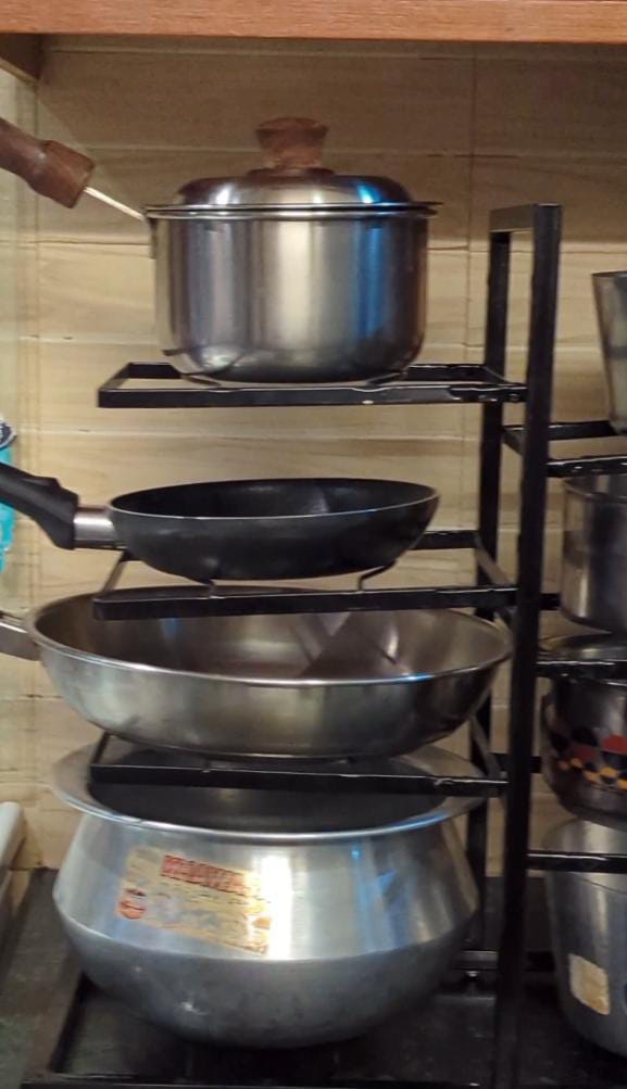 Adjustable 8 - Shelf Pot Stand Rack | Space - Saving Kitchen Organizer for Cookware - Techmanistan in Pakistan