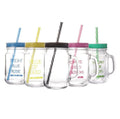 Mason Jar Glass Mug with Handle, Lid, and Straw Techmanistan