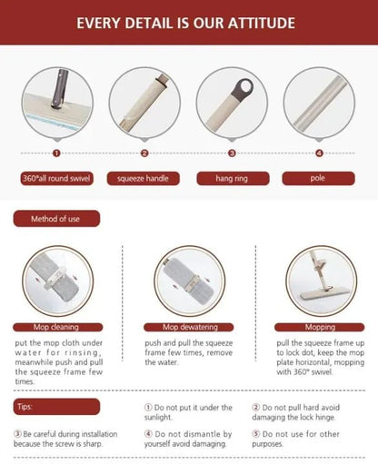 Automatic Spin 360 Rotating Floor Mop Lazy Household Cleaning Self - Wringing Magic - Techmanistan in Pakistan